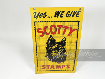 CIRCA EARLY 1950s SCOTTY STAMPS TIN SIGN - 2