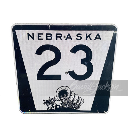 VINTAGE NEBRASKA HIGHWAY 23 METAL ROAD SIGN