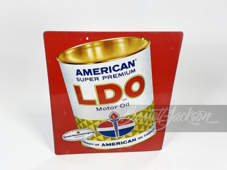 1960s AMERICAN OIL LDO MOTOR OIL TIN SIGN