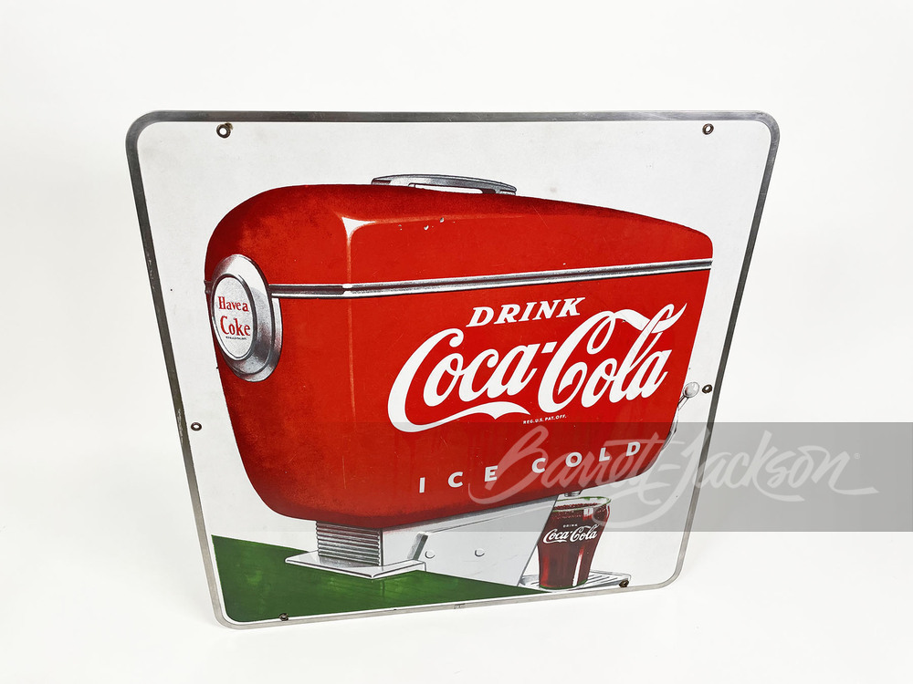 1950s DRINK COCA-COLA SODA FOUNTAIN SIGN