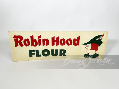 CIRCA 1950S ROBIN HOOD FLOUR EMBOSSED TIN SIGN