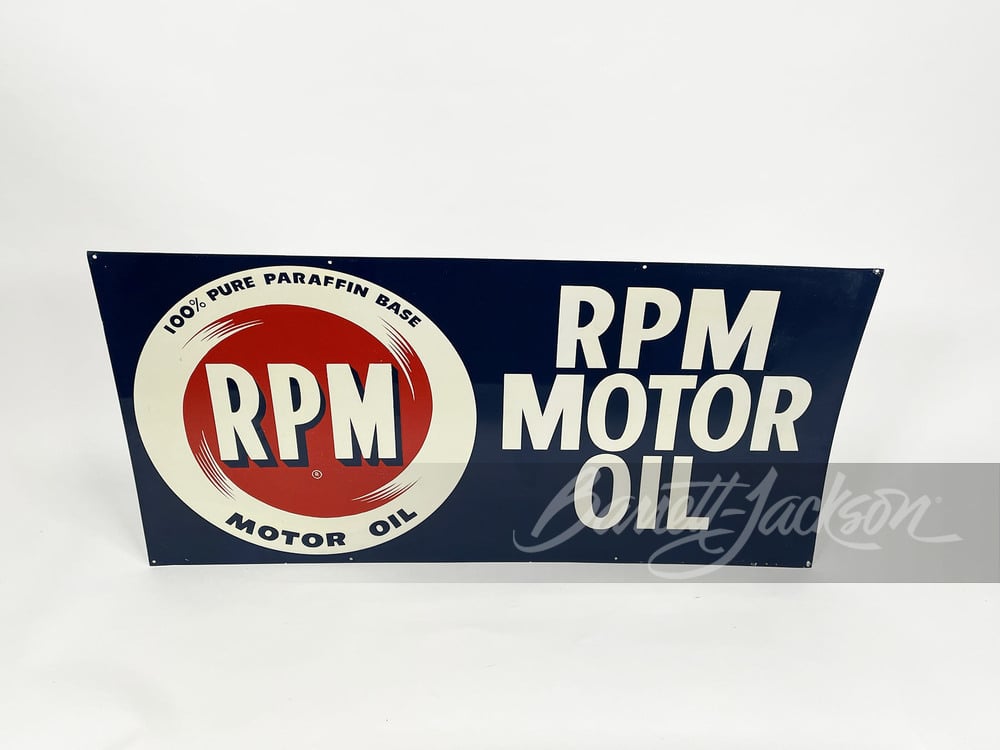 NOS 1950s RPM MOTOR OIL SIGN