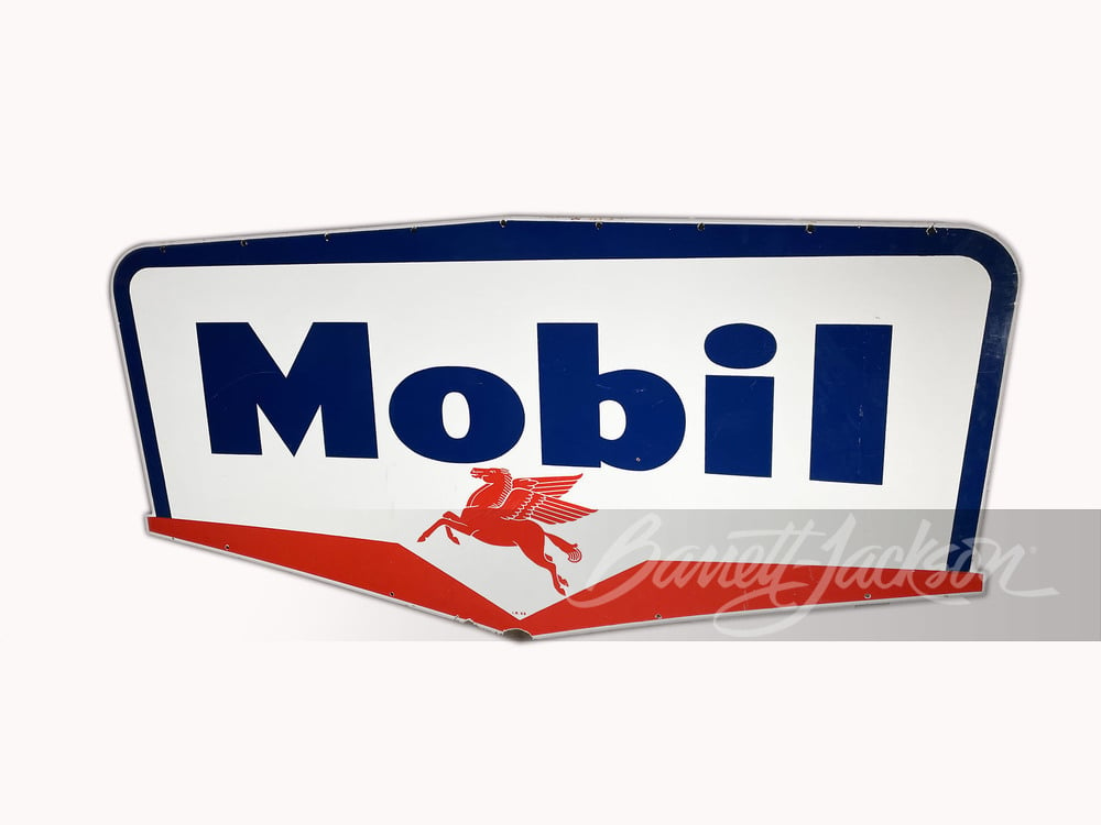 1958 MOBIL OIL PORCELAIN SIGN