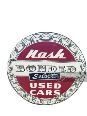 1950S NASH BONDED SELECT USED CARS PORCELAIN SIGN