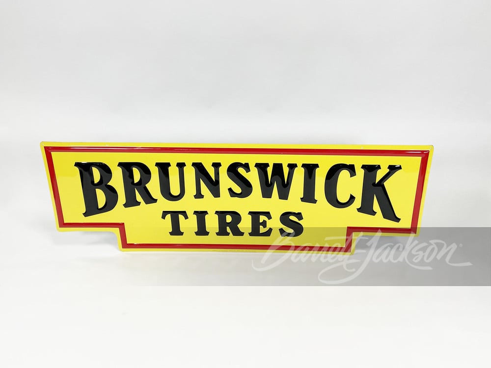 NOS 1940s BRUNSWICK TIRES TIN SIGN