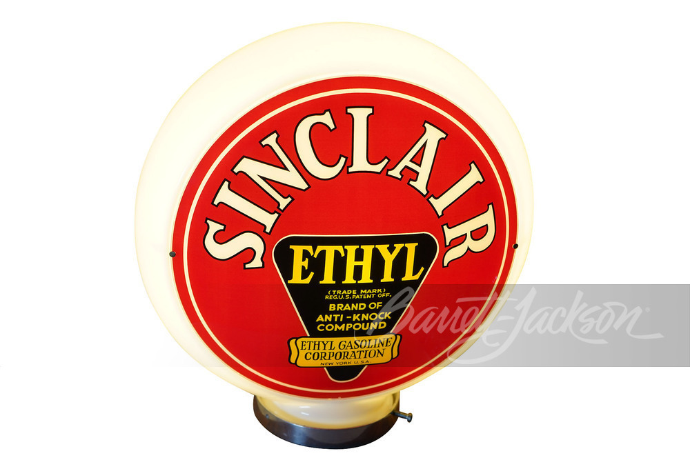 CIRCA 1930s SINCLAIR ETHYL GAS PUMP GLOBE