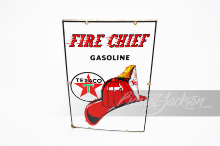 1956 TEXACO FIRE CHIEF GASOLINE PORCELAIN SIGN