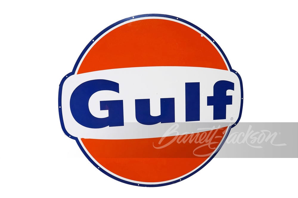 EARLY 1960S GULF OIL PORCELAIN SIGN