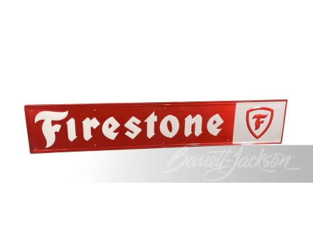 VINTAGE FIRESTONE TIRES EMBOSSED TIN SIGN