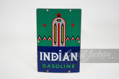 1941 INDIAN GASOLINE PORCELAIN PUMP PLATE