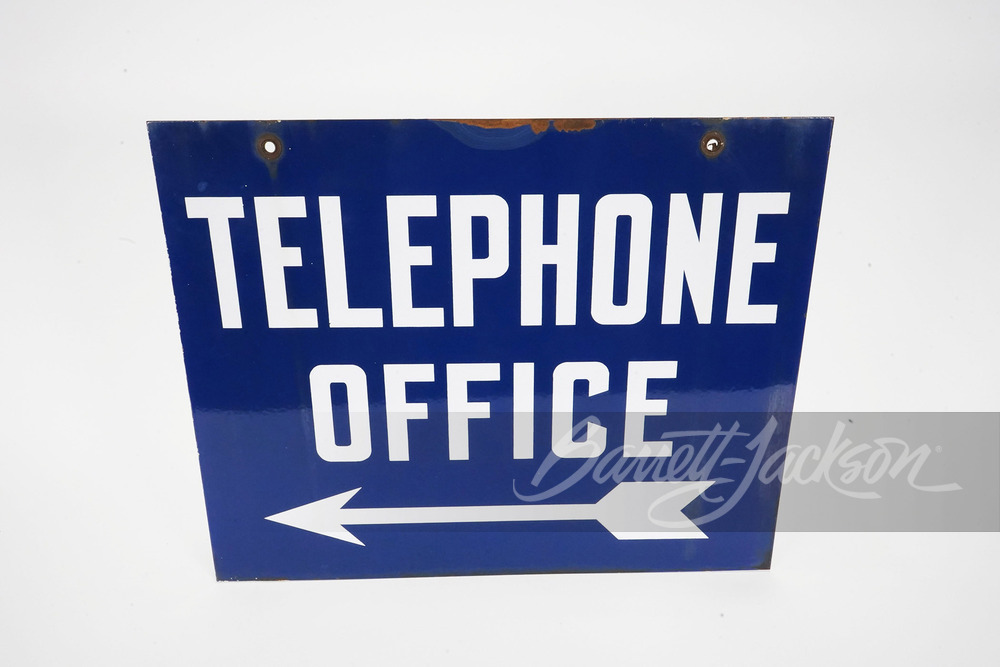 CIRCA 1950S TELEPHONE OFFICE PORCELAIN SIGN