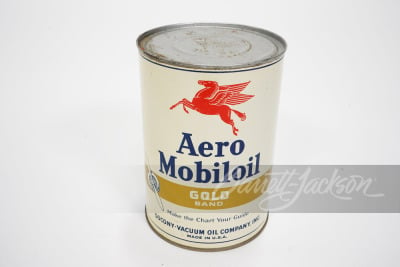 CIRCA 1930S AERO MOBILOIL MOTOR OIL QUART CAN