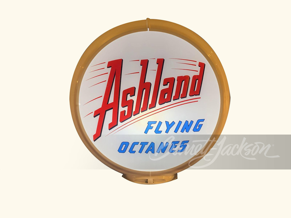 LATE 1950S ASHLAND FLYING OCTANES GAS PUMP GLOBE