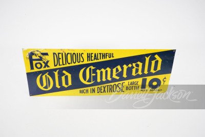 1940S FOX OLD EMERALD SODA TIN SIGN