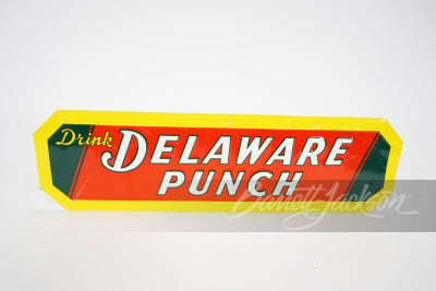 LATE 1920S-EARLY '30S DELAWARE PUNCH TIN SIGN