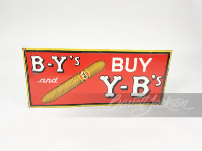 1930S "B-Y'S BUY Y-B'S" CIGARS TIN SIGN