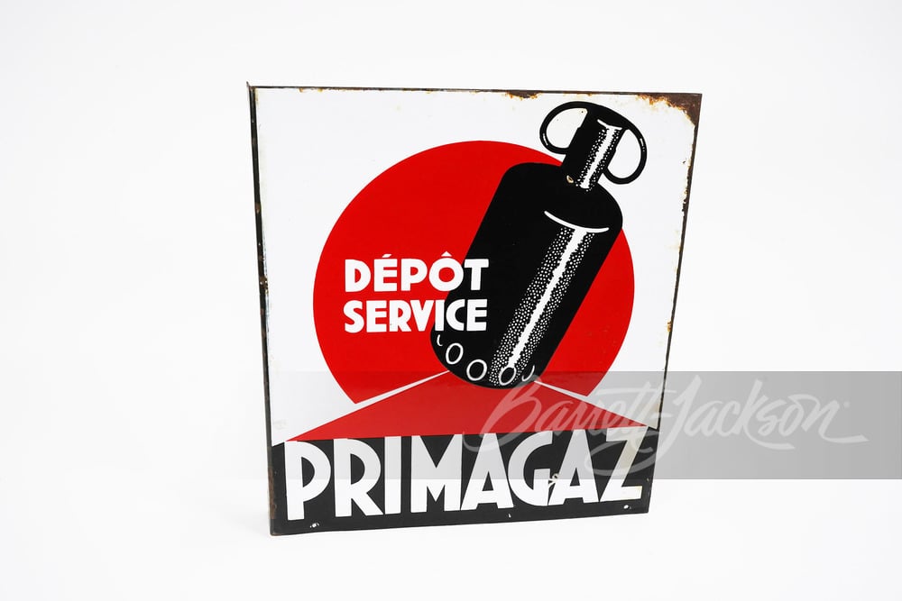 1930S PRIMAGAZ DEPOT SERVICE PORCELAIN SIGN