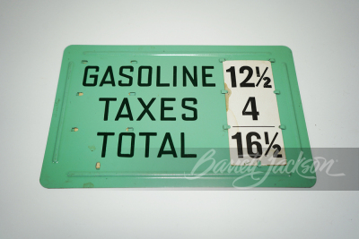 1920S WILSHIRE OIL COMPANY TIN GAS PRICE SIGN