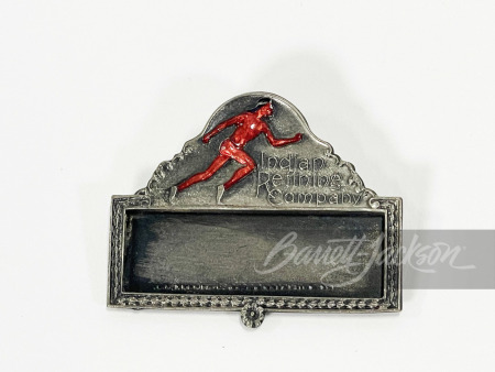 1920S INDIAN REFINING COMPANY HAT/NAME BADGE