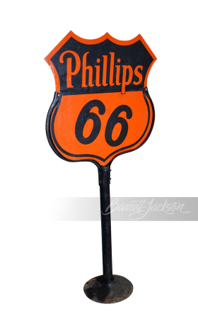 CIRCA 1940S PHILLIPS 66 PORCELAIN CURB SIGN