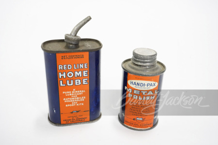 CIRCA 1930S UNION OIL RED LINE HOME LUBE AND METAL POLISH TINS