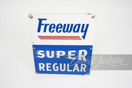 1950S FREEWAY SUPER REGULAR SINGLE-SIDED PORCELAIN SIGN