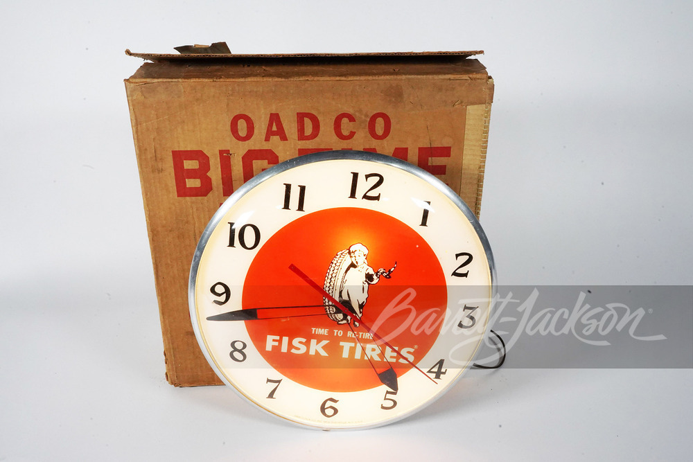 LATE 1950S FISK TIRES LIGHT-UP CLOCK