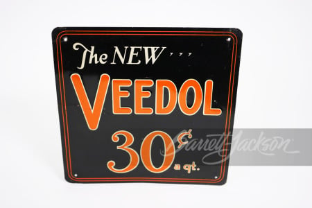 1930S NEW VEEDOL EMBOSSED TIN SIGN