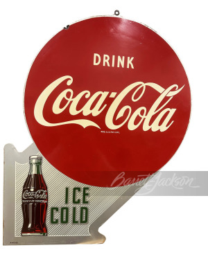 EARLY 1950S COCA-COLA TIN FLANGE SIGN