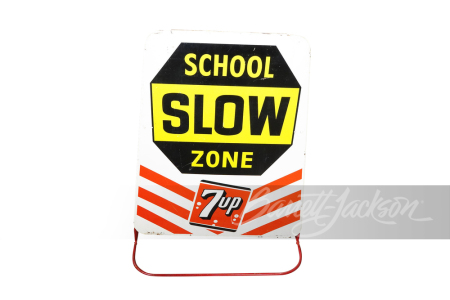 1964 7UP "SLOW - SCHOOL ZONE" TIN SIGN