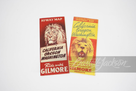 TWO GILMORE OIL ROAD MAPS OF CALIFORNIA, OREGON AND WASHINGTON