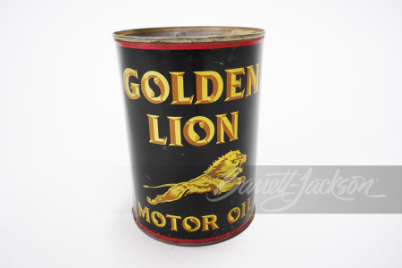 CIRCA 1930S GILMORE GOLDEN LION MOTOR OIL METAL QUART CAN