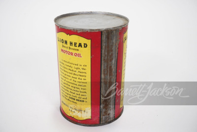 1940S GILMORE LION HEAD MOTOR OIL METAL QUART CAN - 2