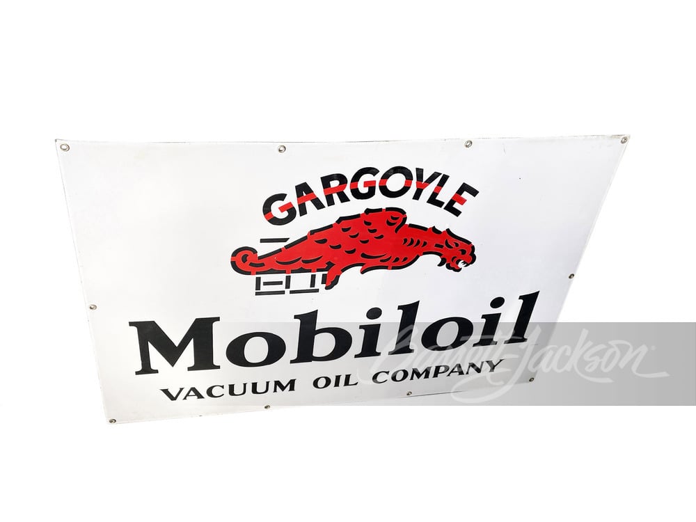 1930S GARGOYLE MOBILOIL PORCELAIN SIGN