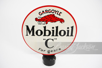 CIRCA 1920S-EARLY '30S GARGOYLE MOBILOIL "C" TIN LUBESTER PADDLE SIGN