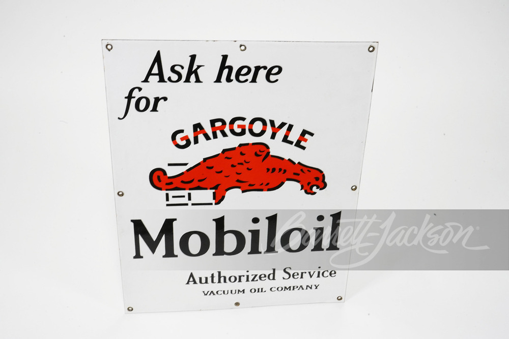 1920S GARGOYLE MOBILOIL PORCELAIN SIGN