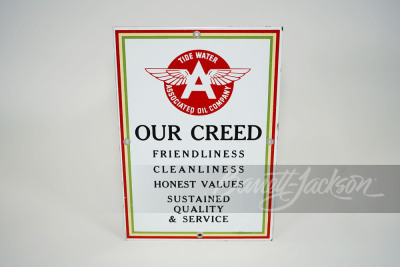 1940s-50s Flying A Associated Creed porcelain sign