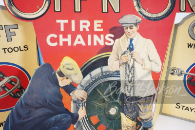 1920S PYRENE OFF N ON TIRE CHAINS CARDBOARD DISPLAY - 2