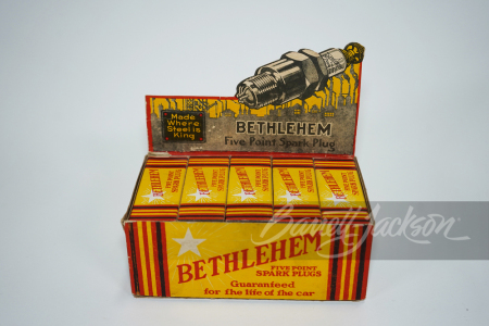 1930S BETHLEHEM SPARK PLUGS DISPLAY BOX