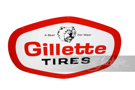 CIRCA 1970S GILLETTE TIRES TIN SIGN