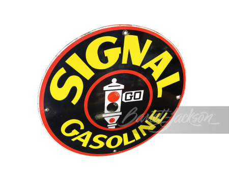 CIRCA 1940S SIGNAL GASOLINE PORCELAIN SIGN