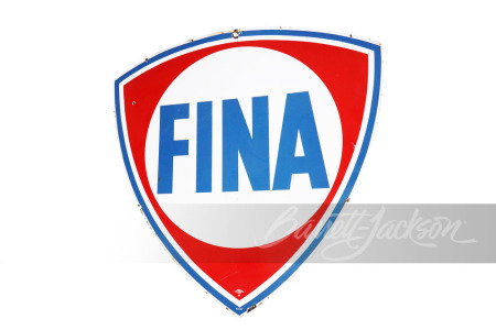 LARGE 1958 FINA OIL PORCELAIN SIGN