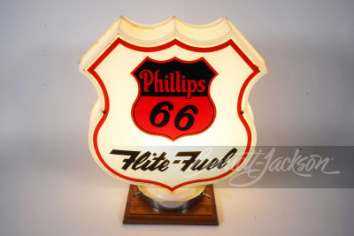 1950S PHILLIPS 66 FLITE-FUEL SHIELD-SHAPED GAS PUMP GLOBE