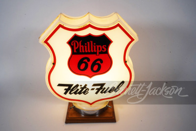 1950S PHILLIPS 66 FLITE-FUEL SHIELD-SHAPED GAS PUMP GLOBE - 2