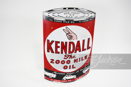 1930S KENDALL MOTOR OIL CAN-SHAPED PORCELAIN SIGN