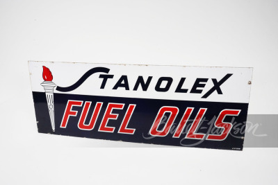 CIRCA 1930S-40S STANDARD STANOLEX FUEL OILS PORCELAIN SIGN