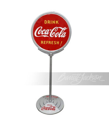 1940S COCA-COLA PORCELAIN CURB SIGN