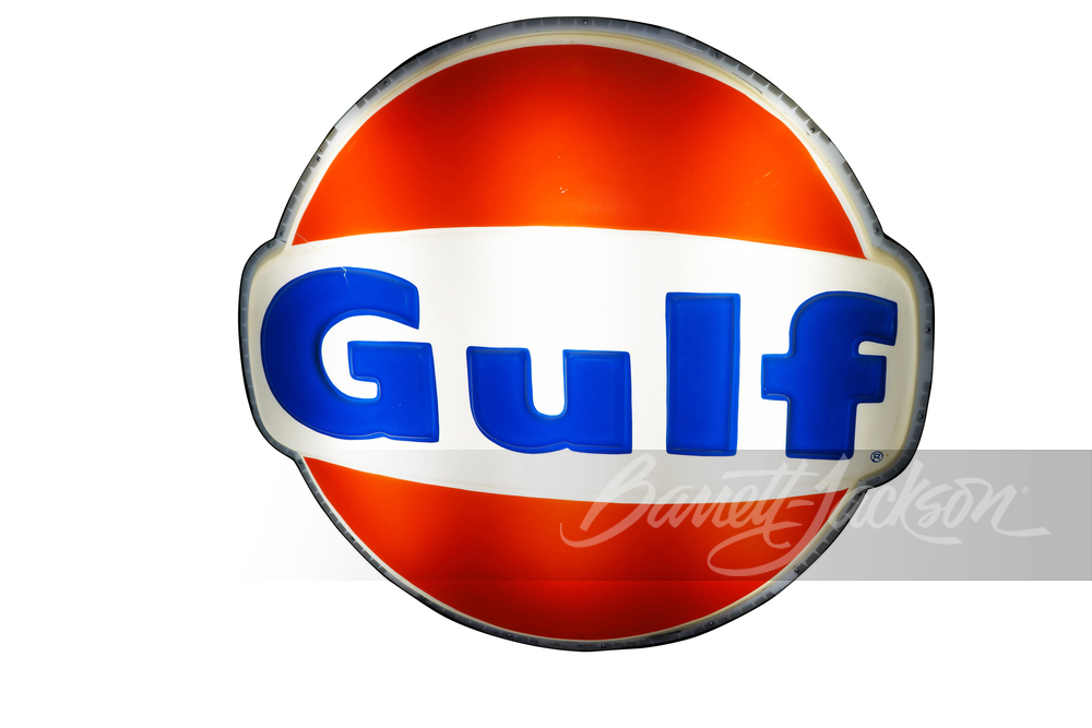 LARGE 1960S-70S GULF OIL LIGHT-UP SIGN