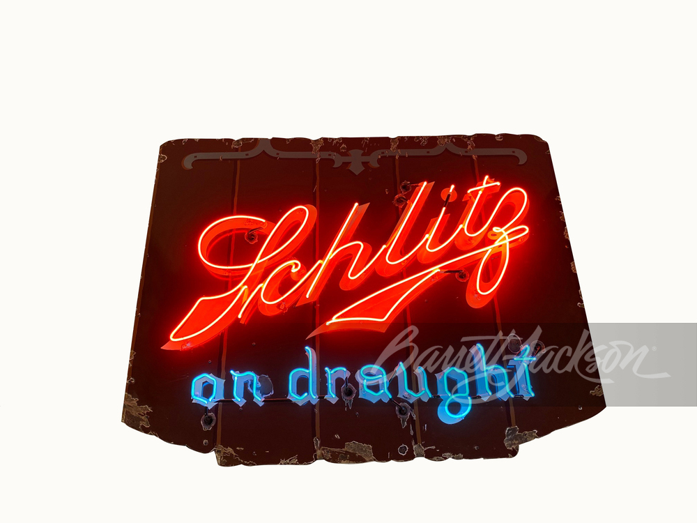 CIRCA 1940S SCHLITZ BEER NEON PORCELAIN SIGN