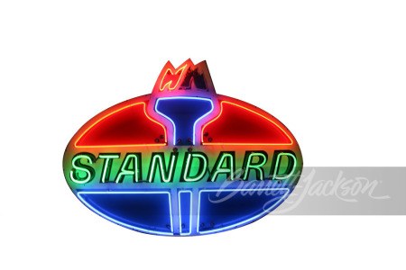 VINTAGE STANDARD OIL PORCELAIN SIGN WITH ANIMATED NEON